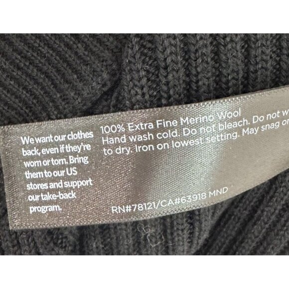 Eileen Fisher XXS Black Ribbed Sweater Knit 100% Merino Wool Pencil Skirt $248 - Picture 7 of 12